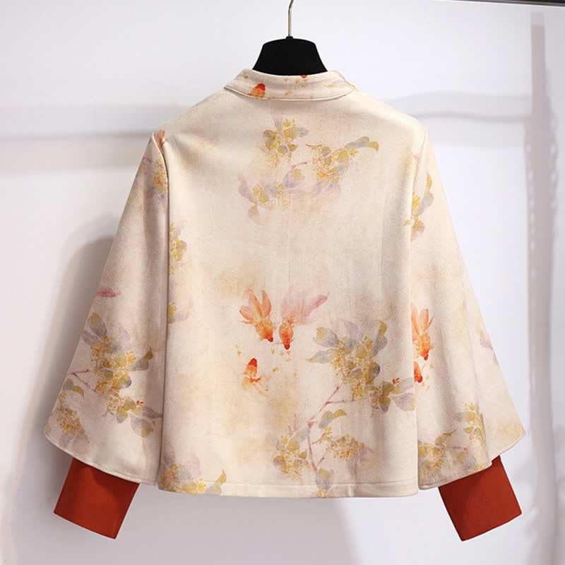 Waist Sweatshirt Vintage Bamboo Pleated Skirt Print High