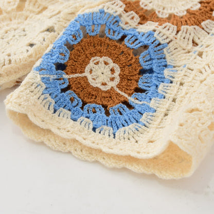 Hollow Set Denim Fringed Pants Split Floral T-Shirt