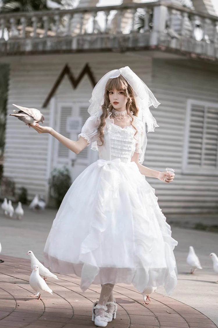Ivory Fantasy Fairy Ruffle Sleeve Elegant Lolita Gown