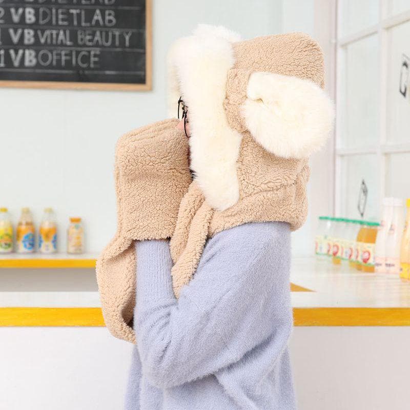 SpreePicky Kawaii Bunny/Bear Ears Scarf Hat SP1710929