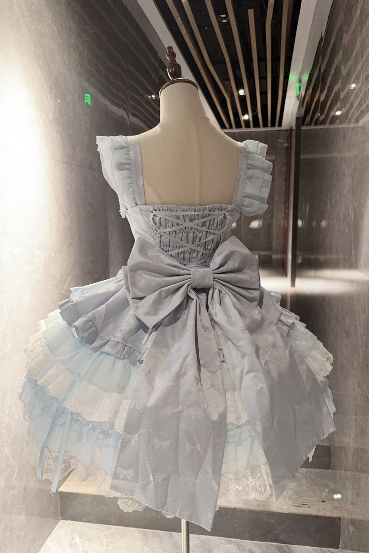 Sleeveless Ballet JSK with Multi-Layered Ruffles and Bow