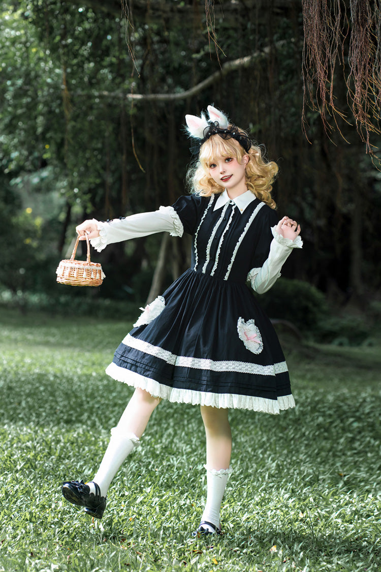 Sweet Princess Lolita JSK Dress with Ruffle Lace Sleeves