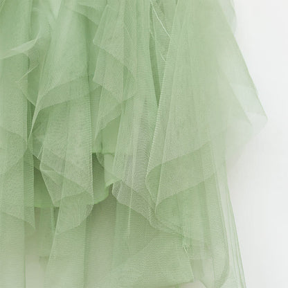 Shirt Fake Colorblock Skirt Tulle Set Tiered