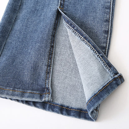 Sweater Sailor Denim Pants Collar Waist High