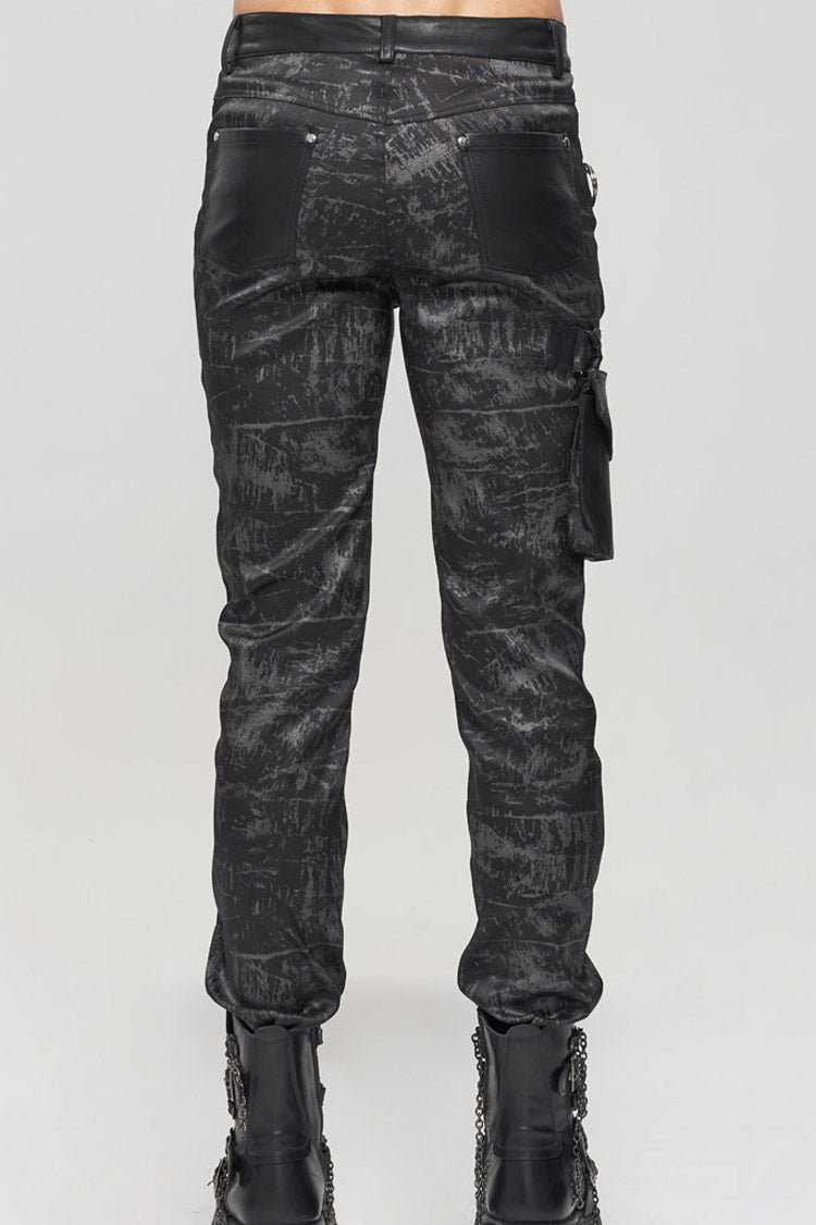 Mens Long Trousers with Detachable Pockets and Rivet Details