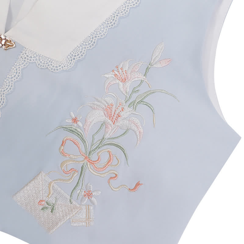 Ensemble de trois pièces vintage à motifs floraux doux