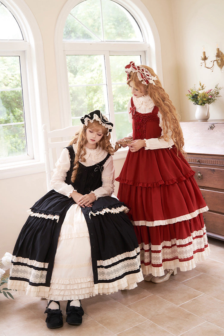 Lily Multi-Layered Ruffle Lace Classic Elegant Lolita Jsk Dress