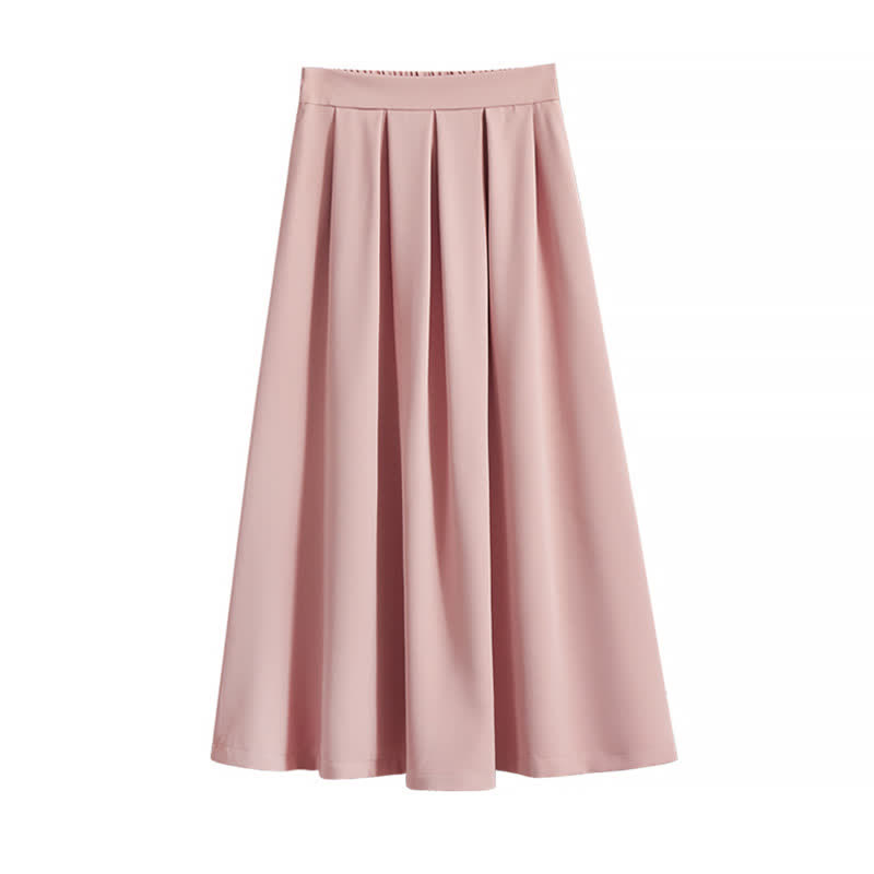 Irregular Ruffled Long Sleeve Shirt Pleated Skirt