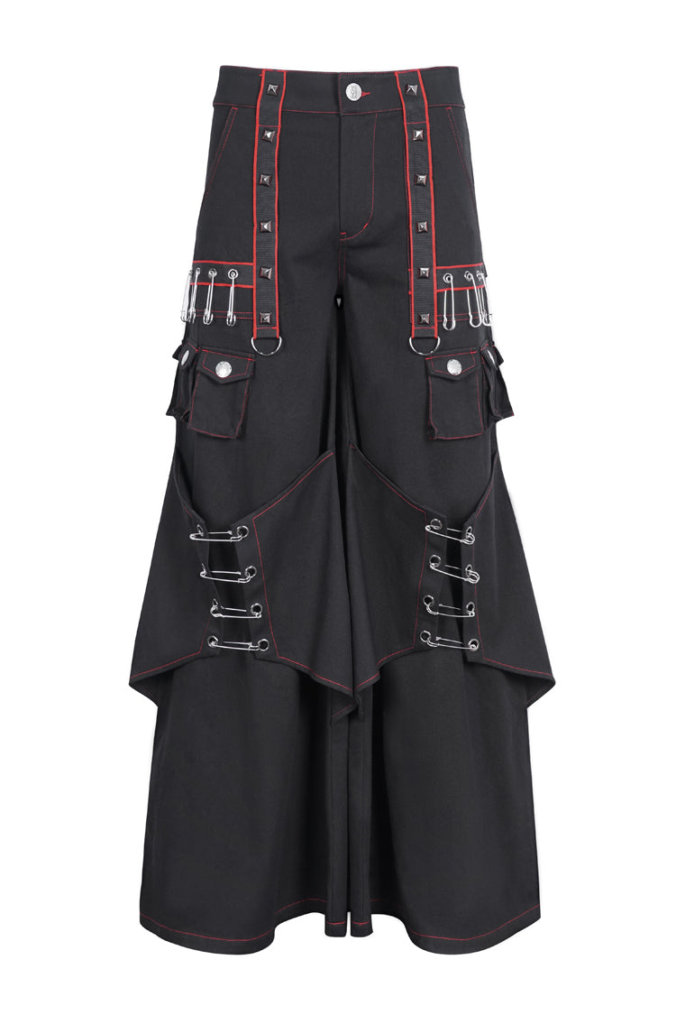 Gothic Trumpet Pants with Contrast Stitching