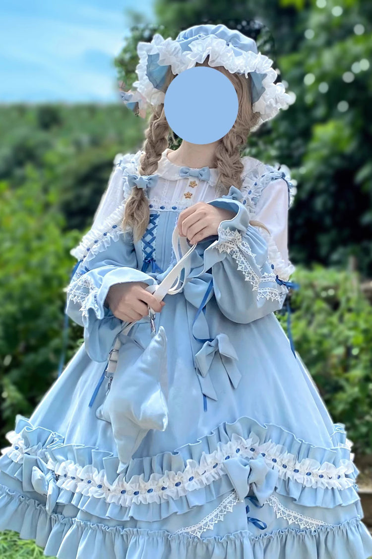 Ruffle Embroidered Ribbon Sweet Lolita Dress Trio