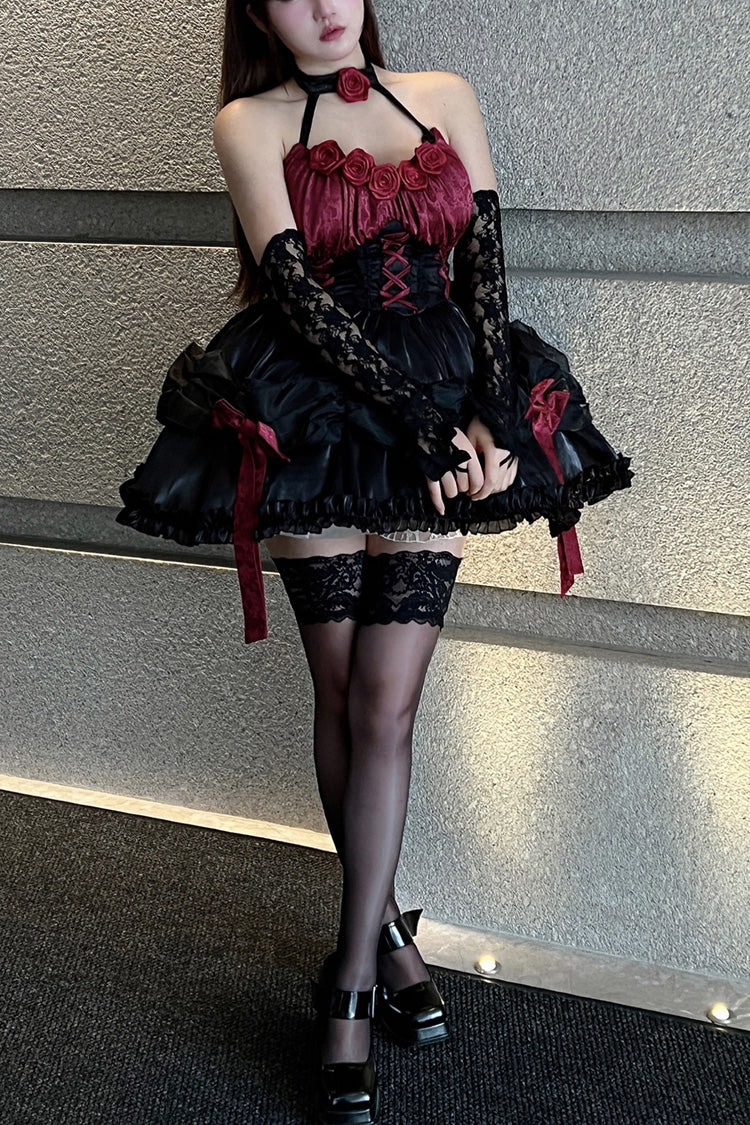 Succubus Rose Princess Bowknot Strapless Lolita Dress