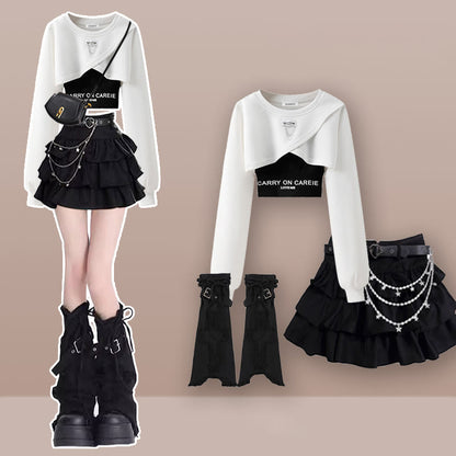 Cami Hollow Pieces Skirt Set Four Out Belt Leg Gaiters Top