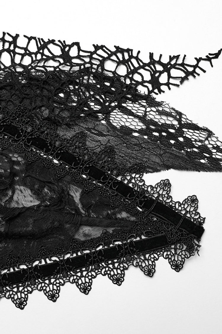 Ripped Gothic Skirt with Lace Accents