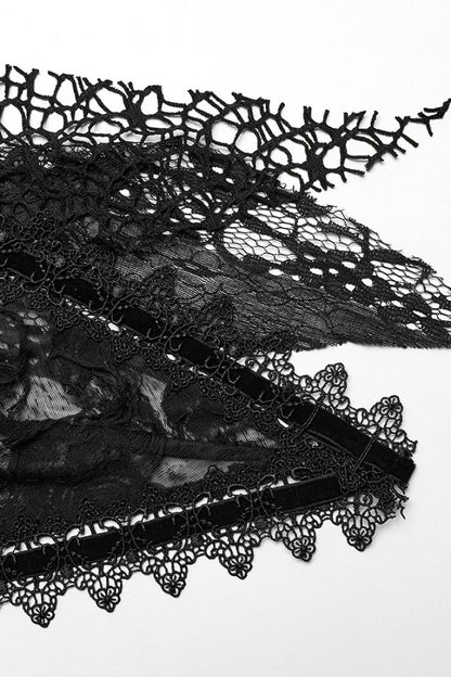 Ripped Gothic Skirt with Lace Accents