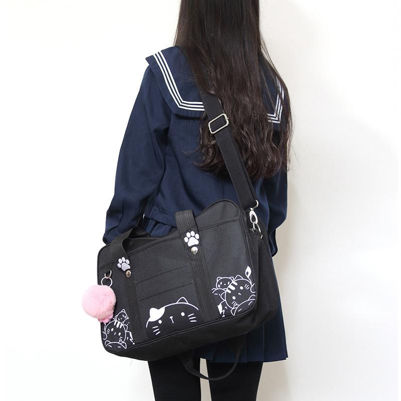 Sac à bandoulière pour uniforme de dessin animé Kawaii JK Cat