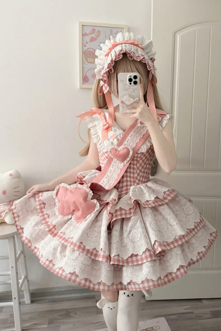 Rose Star Grant Angel Triple Layer Print Ruffle Sweet Lolita Dress