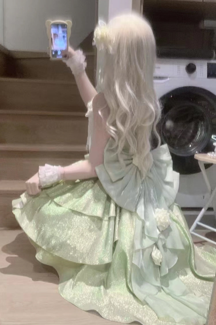 Emerald Hanayome Bow Princess Lolita JSK - Rose Heart