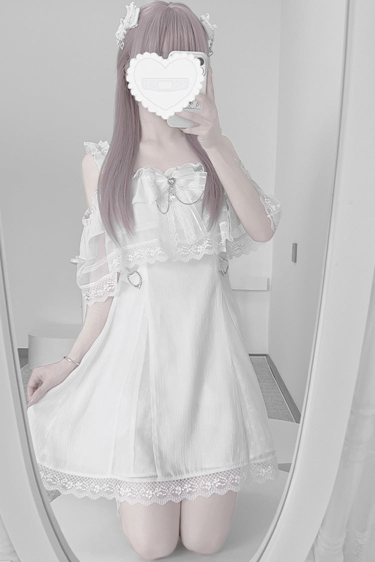 Ruffle Bowknot Lace Jirai Kei Japanese Dress