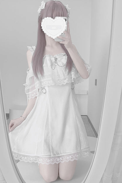 Ruffle Bowknot Lace Jirai Kei Japanese Dress