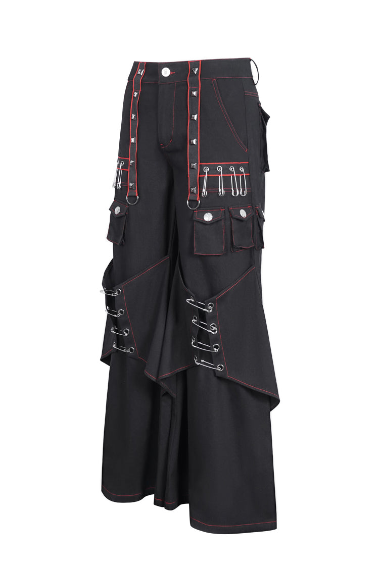 Gothic Trumpet Pants with Contrast Stitching