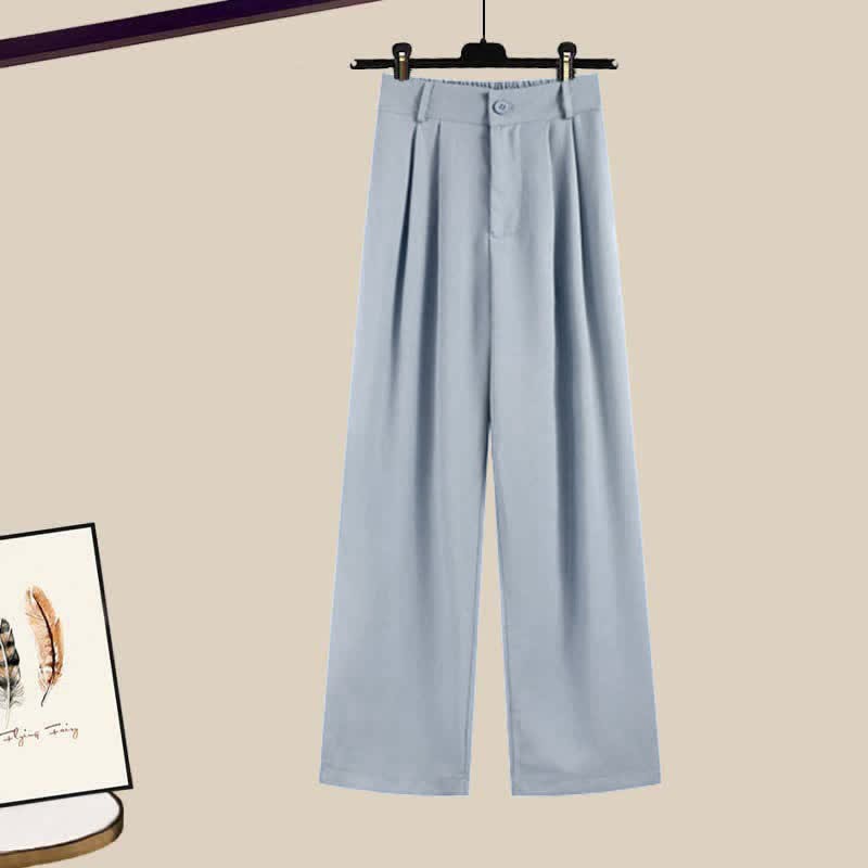 Pieces Set Casual Crop Top Fake Pants Two T-Shirt