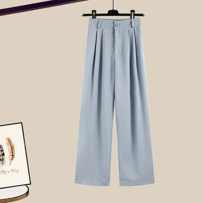 Pieces Set Casual Crop Top Fake Pants Two T-Shirt