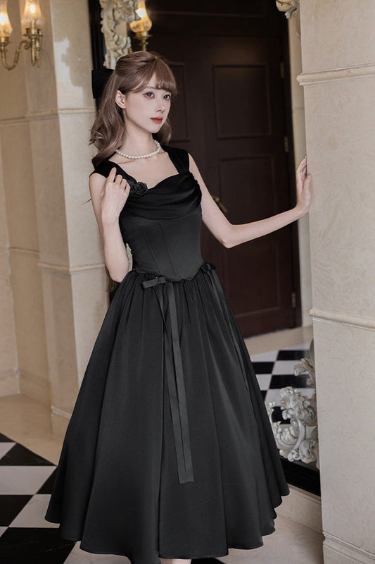 Fishbone Gothic Elegant Jumper Dress Set - Black With Love