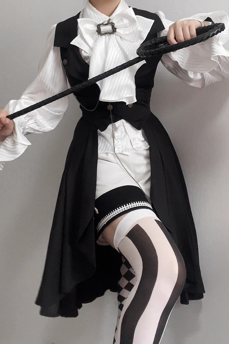 Sleeveless Ruffle Gothic Prince Long Vest