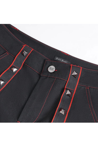 Gothic Trumpet Pants with Contrast Stitching