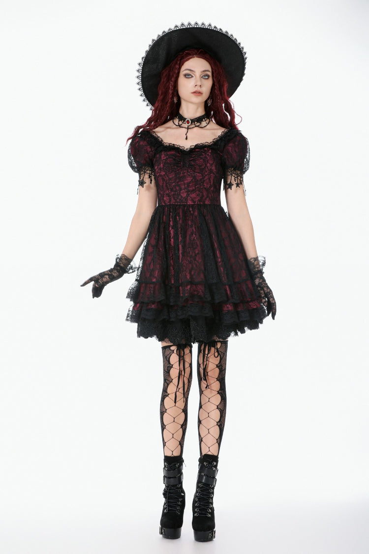 Star Square-Cut Lace Princess Graduation Dress