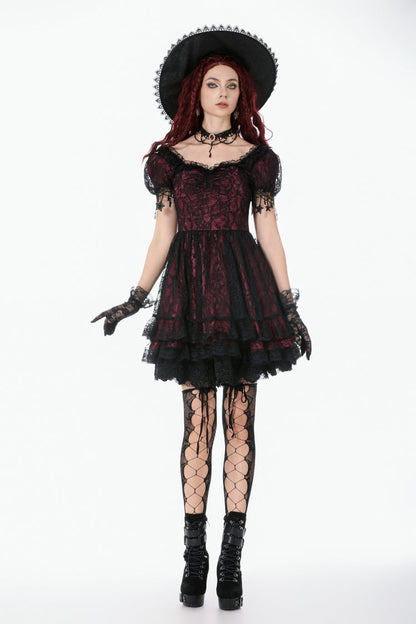 Star Square-Cut Lace Princess Graduation Dress