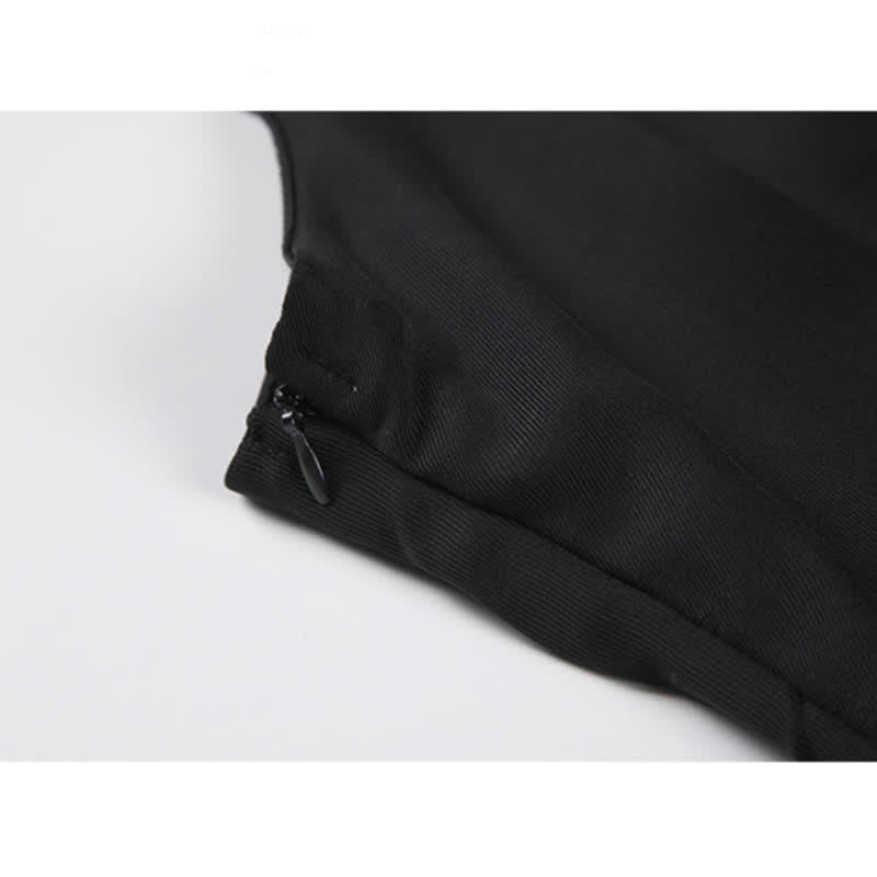 Knit Sweater Cross Slip Dress Ruffled Hem