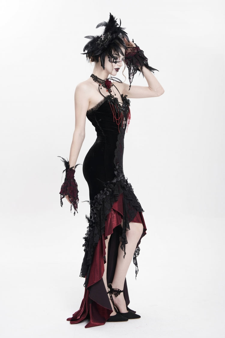 Off Shoulder Sleeveless Hanayome Embroidered Lace Gothic Jsk Dress