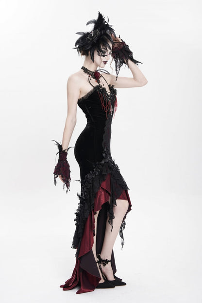 Off Shoulder Sleeveless Hanayome Embroidered Lace Gothic Jsk Dress