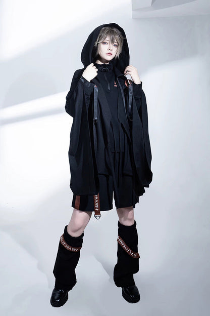 Stand Collar Long-Sleeve Gothic Prince Ouji Shorts Set