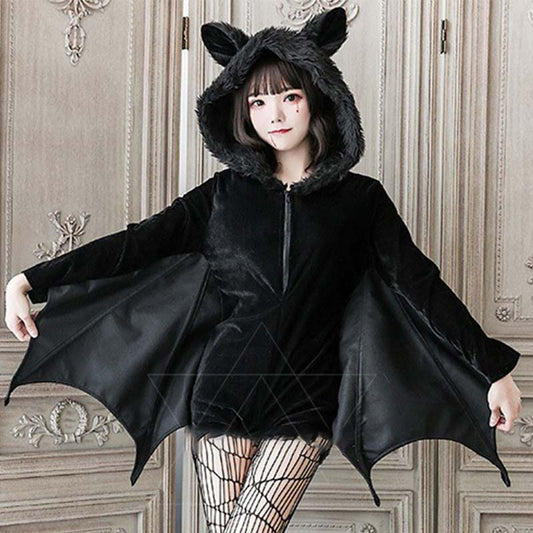 Halloween Dark Bat Plush Sweatshirt