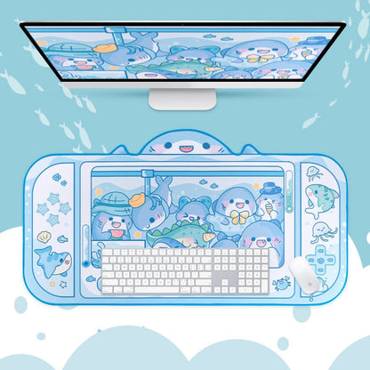 GG Pastel Blue Sharks Mouse Pad ON1490