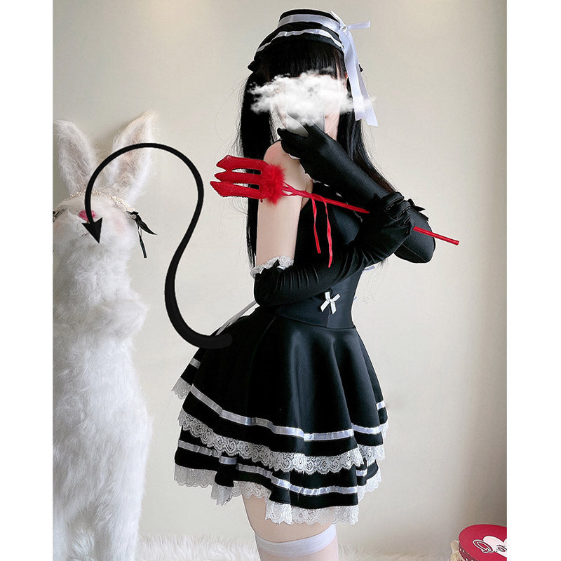 Y2K Gothic Lolita Kleid mit Schnürung und Schleife