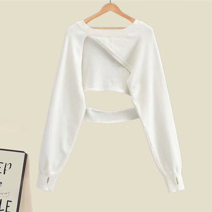 Sweater Hollow Dress Slip Denim Out Irregular