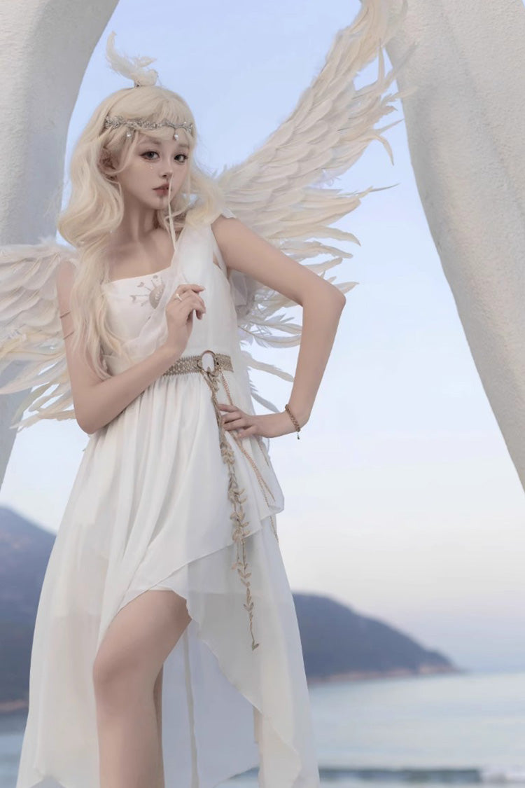 White Sleeveless Tears of Themis Greek-Style Gothic Lolita JSK Dress