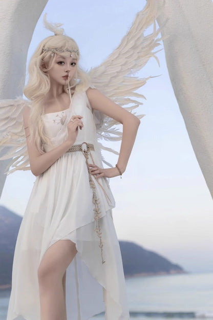 White Sleeveless Tears of Themis Greek-Style Gothic Lolita JSK Dress