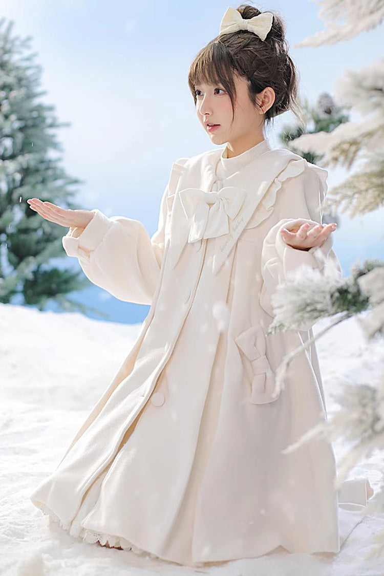 Pointed Collar Bow Sweet Lolita Coat