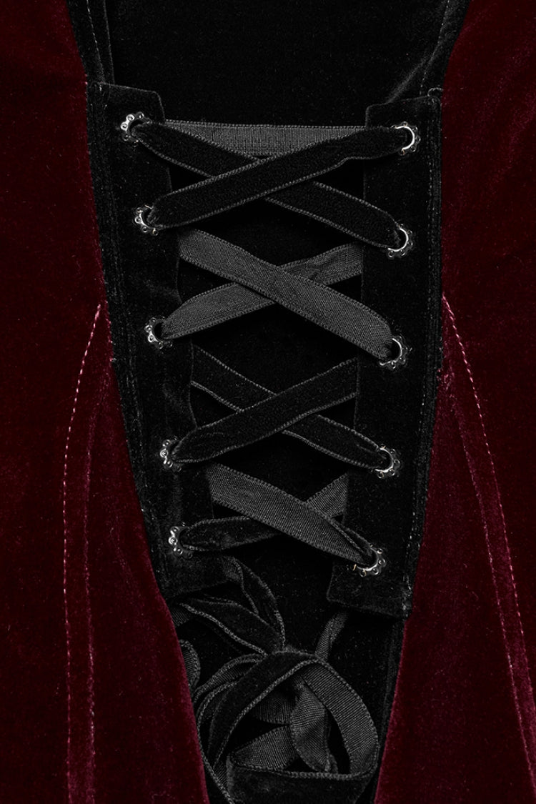 Floral Embroidery Lace-Up Gothic Jacket for Women