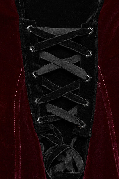 Floral Embroidery Lace-Up Gothic Jacket for Women