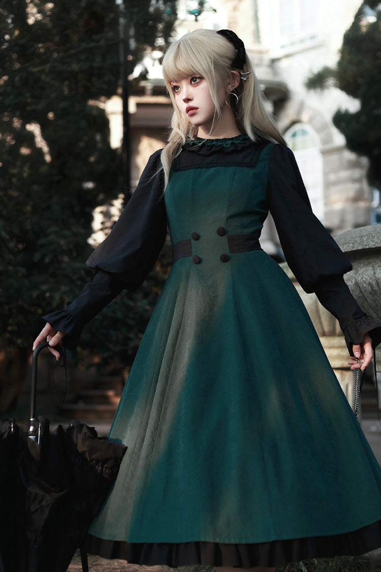 Emerald Potions School Long Sleeves Ruffle Bowknot Sweet Elegant Lolita Two-Piece