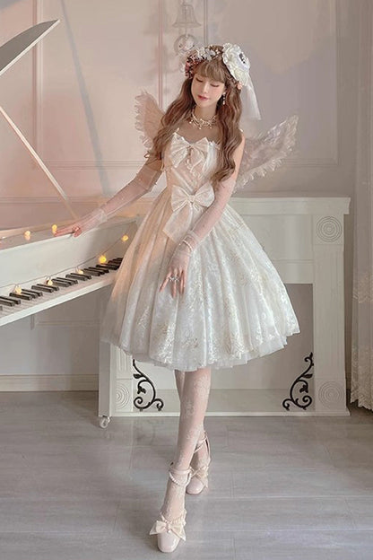 Embroidered Hanayome Bow Sweet JSK Dress