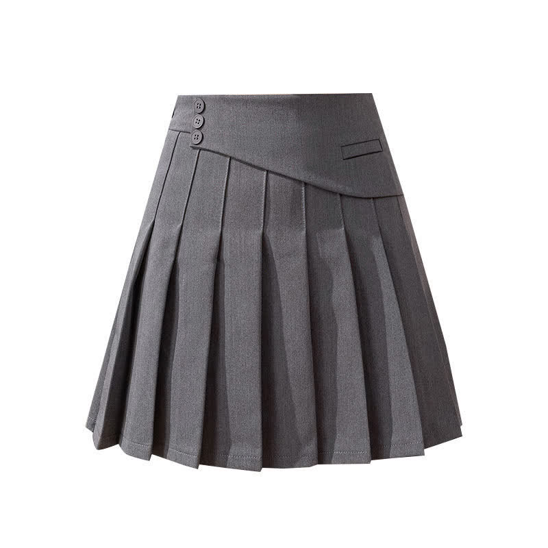 Loose Waist Flouncing Skirt High Pleated Shirt