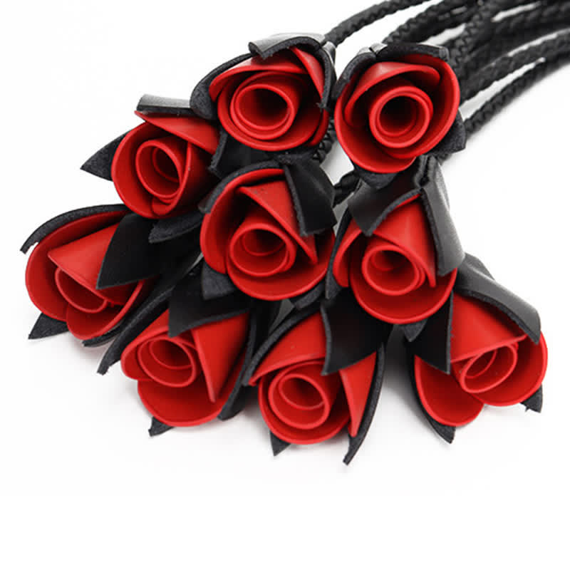 Red Maid Cosplay Leather Rose Whip