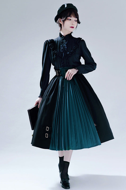 Black Blue Dawn Keeper Lolita Skirt