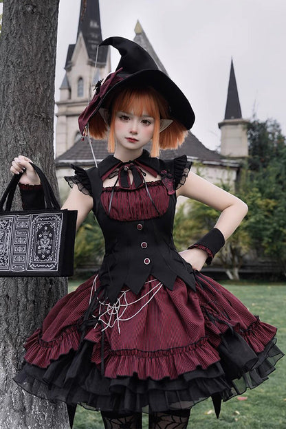 Potions Triple-Layered Ruffle Gothic Lolita Dress - Noir